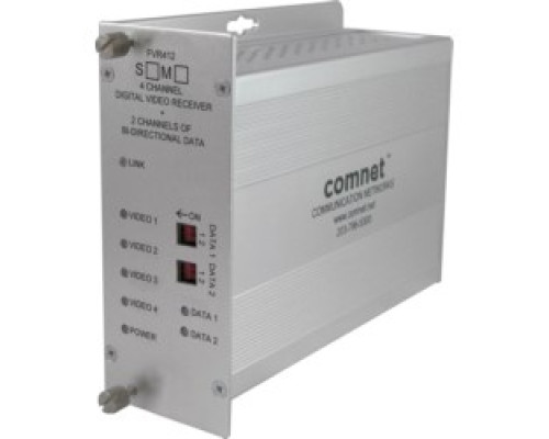 COMNET COMMUNICATION NETWORKS  FVT412S1      4-channel Digitally Encoded Video Transmitter + 2 Bi-directional Data Channels, SM, 1 Fiber