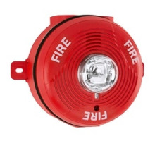 SYSTEM SENSOR  PC2RHK               Horn/Strobe, 2-wire, High-candela, Outdoor, Ceiling Mount, with Backbox, Red