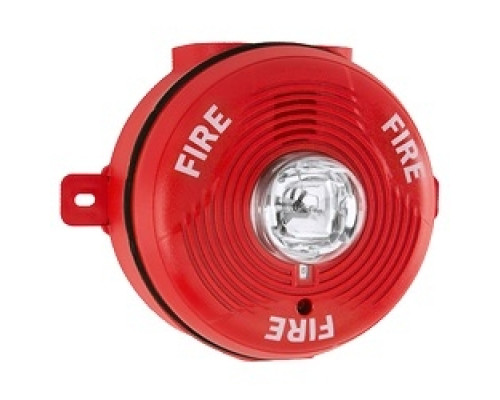 SYSTEM SENSOR  PC2RHK               Horn/Strobe, 2-wire, High-candela, Outdoor, Ceiling Mount, with Backbox, Red