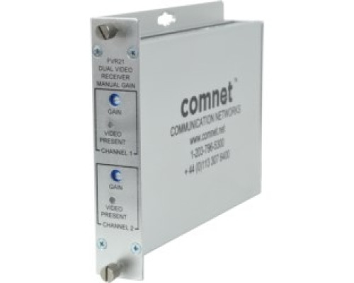 COMNET COMMUNICATION NETWORKS  FVR21      Dual Video Receiver with Manual Gain, MM, 2 Fiber