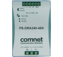 COMNET COMMUNICATION NETWORKS  PS-DRA240-48A      Power Supply, 115/230 Volt AC 4/1.55 Ampere 47 to 63 Hertz Input, 48 Volt DC 5 Ampere 240 Watt Output, 4.87