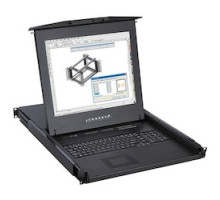 CHATSWORTH PRODUCTS CPI  37209-261   KVM, 1 RMU, 17 in. 432 mm , LCD, Switch, Single Rail, dB15 IP