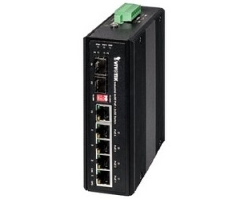 VIVOTEK  AW-IHT-0601      Power Over Ethernet Switch, Unmanaged, 4-Port, 12 Gbps Capacity, 24/56 Volt DC, 126 Watt, 12 Volt DC, 71 Watt, 142 MM Length x 105 MM Width x 43 MM Height, For Industrial Control