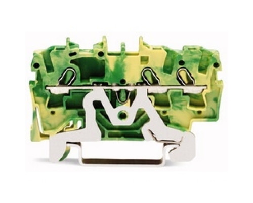 WAGO CORPORATION  2002-1307      3-conductor Ground Terminal Block; 2.5 mm2; Suitable For Ex E II Applications; Side And Center Marking; For Din-rail 35 X 15 And 35 X 7.5; Push-in CAGE CLAMP