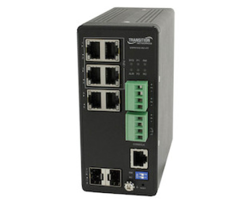 LANTRONIX SISPM1040-362-LRT   Managed Hardened Gigabit Ethernet PoE+ Switch 4 10/100/1000Base-T PoE+ Ports + 2 10/100/1000Base-T RJ-45 + 2 100/1000Base-X SFP Slots