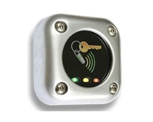 PAXTON ACCESS  390-747-US      Proximity Reader, SWITCH2, 14 Volt DC, 110 Milliampere, 125 Kilohertz, 10 to 40 MM Range, 76 MM Width x 27 MM Depth x 76 MM Height, Metal, Satin Chrome