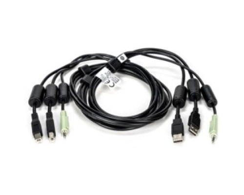 VERTIV  CBL0132      Vertiv Avocent USB Keyboard and Mouse, and Audio Cable, 6 ft. for Vertiv Avocent SV and SC Series Switches - for Keyboard/Mouse, Audio Device, Switch - 6 ft - 1xMini-phone Male Stereo Audio, 1xType B USB - 1xType A USB, 1xMini-