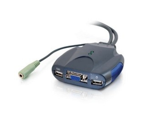 C2G  CG52043  CG52043      VGA KVM Switch, 2-Port, VGA Female/3.5 MM Stereo Female/USB-A Female to VGA Male/USB-A Male/3.5 MM Stereo Male, With Audio, Black