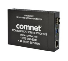 COMNET COMMUNICATION NETWORKS  CWGE2SFPS2      10/100/1000 Mbps Ethernet Media Converter, LC Connectors, 2 Fibers, Single-mode, 1310 nm, 16 db, 15 km Max distance