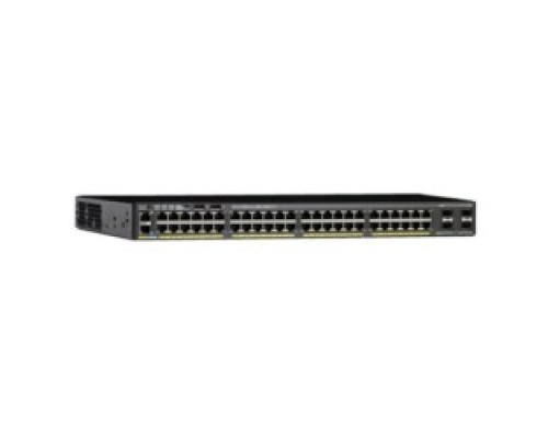 CISCO  WS-C2960X-48FPS-L      Ethernet Switch, Managed, LAN Base, 1 RU Rack Mount, 740 Watt, 48-port, RJ45, 10/100/1000BaseT, 128 MB, 512 MB DRAM, 107.1 Mpps, 17.5
