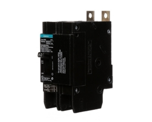 SIEMENS  US2:BQD260      Molded Case Circuit Breaker, Thermal Magnetic, Panelboard Mount, 2 Pole, 480 Star/277 Volt AC, 50/60 Hertz, 125/250 Volt DC, 60A, 14 kA Interrupting Rating