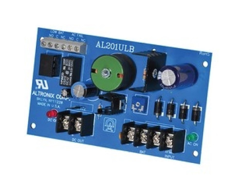 ALTRONIX  AL201ULB      Power Supply Charger, Single Class 2 Output, 12VDC @ 1.75A, 24VAC, Board
