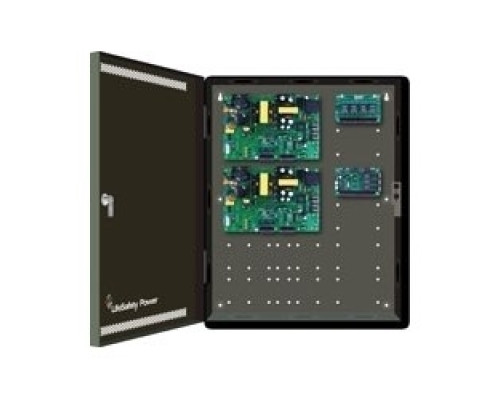 LIFESAFETY POWER  FPO250-B100C8D8E4M      Access Control Power Supply System, Single and Dual Voltage, Fuse, 120/230 Volt AC, 8 Ampere, 282 Watt, 8 Auxiliary Output, 20