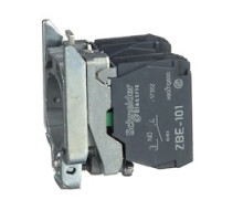 SWITCHES UNLIMITED  ZB4BZ103      Schneider Electric Harmony XB4, Single contact block with body/fixing collar, metal, screw clamp terminal, 2 NO