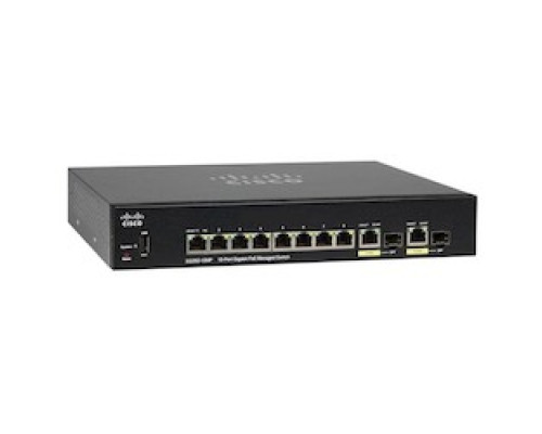 CISCO  SG35010MPK9NA      Managed Switch, Gigabit Ethernet, 10-port, 100 To 240 Volt AC, 2 Ampere, 124 Watt, 14.8 Mpps, 20 Gbps, 6.3