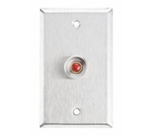 ALARM CONTROLS  RP-26      Single Gang Stainless Steel Wall Plate With N/O Red Push Button And Guard Ring