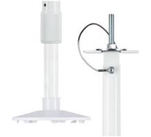 CLINTON ELECTRONICS  CE-CP6W               Telescoping Camera Pole Bracket, Ceiling Mount, 6’ Adjustable, Aluminum/Steel, White, For Pendant Mount Camera