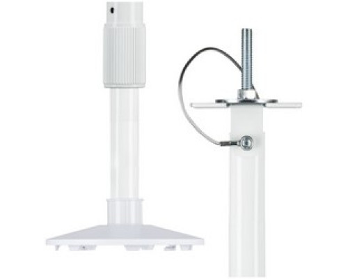 CLINTON ELECTRONICS  CE-CP6W               Telescoping Camera Pole Bracket, Ceiling Mount, 6’ Adjustable, Aluminum/Steel, White, For Pendant Mount Camera