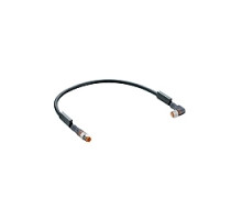 LUMBERG AUTOMATION  700000470  RSMV 3-RKMWV 3-224/2M      Actuator/Sensor Cordset, Double-Ended, M8, 3-Pole, Male Straight With Threaded Joint To Female 90 Connector And Molded Cable, PUR, Black, 2M