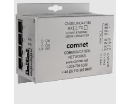 COMNET COMMUNICATION NETWORKS  CNGEUMC4+2TX/M      10/100/1000 Mbps Unidirectional Media Converter