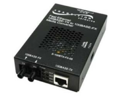 TRANSITION NETWORKS E-100BTX-FX-05 SCHT -NA   100BASE-TX RJ45 to 100BASE-FX, 1300 nm, multimode, SC, 2 km