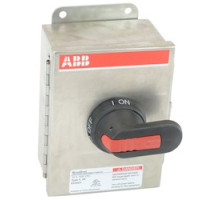 ABB  EOT16U3S4-P      3 pole, 16 amps rated at 600 V AC, UL 98, enclosed non-fusible disconnect switch in a UL/NEMA 4X stainless enclosure