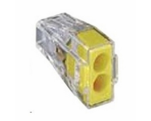 WAGO CORPORATION  773-162/K194-4045  51204477      2-conductor Pushwire connector for junction boxes with transparent housing and yellow cover