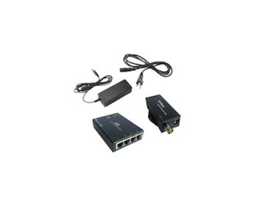 NVT PHYBRIDGE  NV-EC-04-XKIT      Single Port Extender Solution That Leverages A Downlink Port Of Standard Switch To Extend Ethernet And Poe Over A Single Long Run Coax Cable To Four Poe Ports To Enable IP Endpoints