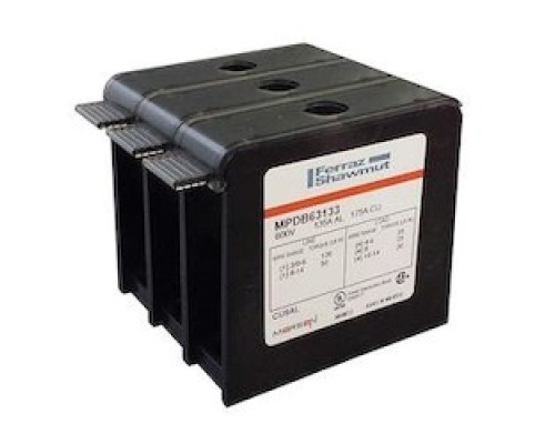 MERSEN  MPDB67582      POWER DISTRIBUTION BLOCKS 2 POLES, 175 AMPS, PANEL MOUNT2-14 AWG 600VAC