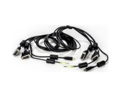 VERTIV CBL0152   Vertiv Avocent USB Keyboard and Mouse, DVI-D and Audio Cable, 6 ft. with DPP Support for Vertiv Avocent SV and SC Series Switches - for KVM Switch - 6 ft - USB, Audio, DVI-D Dual-Link Digital Video