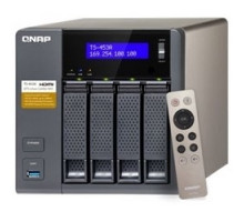 QNAP SYSTEMS  TS-453A-4G-US      Network Attached Storage, 1.6 Gigahertz Quad Core CPU, 4 GB System Memory, 512 MB Flash Memory, RJ45 Ethernet Port, 240 Volt AC, 7.09