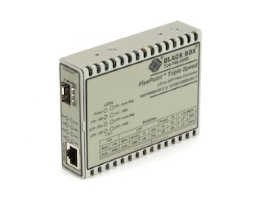 BLACK BOX NETWORK SERVICES LMC1017A-SFP   Gigabit Ethernet 1000-Mbps Media Converter - 10/100/1000-Mbps Copper to 1000-Mbps Fiber SFP