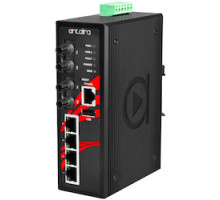 ANTAIRA TECHNOLOGIES LLC LMP-0602-ST-S3-24-T-V2   6-Port Industrial PoE+ Managed Ethernet Switches w/4 10/100Tx 30W/Port , and 2 100Fx Single-Mode 30Km, ST Connector, 12-36VDC; EOT: -40-75C