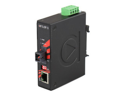 ANTAIRA TECHNOLOGIES LLC IMC-C1000-WB-S1-T   Compact Industrial Gigabit Ethernet Media Converter, with 10/100/1000TX to SC Single Fiber WDM-B , Single-Mode 10km, TX1550nm - RX1310nm; EOT: -40 to 80C