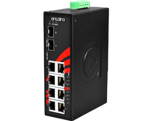 ANTAIRA TECHNOLOGIES LLC LNP-1002G-SFP   10-Port Industrial PoE+ Unmanaged Ethernet Switch, w/8 10/100/1000Tx 30W/Port + 2 100/1000 SFP Slot