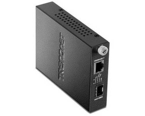 TRENDNET  TFC-1000MGA      Fiber Media Converter, 100/1000 Base-T to SFP, Single/Multimode, Wall Mount, 5 Volt DC, 5 Watt, 10 Kilobyte Frame, 3.46