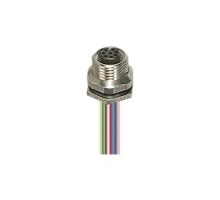 LUMBERG AUTOMATION  600002603      M12 Micro Receptacle, 8-pole, female for back mounting, 24 and 22 AWG, panel mount thread PG9. 0.5 meter leads.