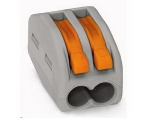 WAGO CORPORATION  222-412/VE00-2500      Compact splicing connector - 2-conductor terminal block, operating levers, max. continuous service temperature 85C