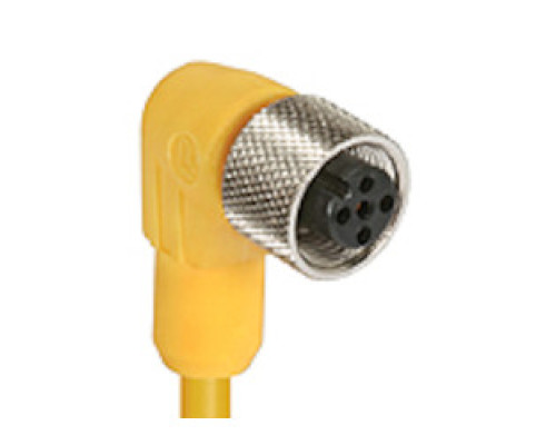 LUMBERG AUTOMATION  600000427      CORDSET; M12; FEMALE RIGHT ANGLE; 4 POLE; 10 METER; PVC; YELLOW