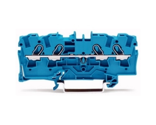 WAGO CORPORATION  2004-1404      4-conductor Through Terminal Block, 4 Mm2, Blue; Suitable For Ex E II Applications; Side And Center Marking; For Din-rail 35 X 15 And 35 X 7.5; Push-in CAGE CLAMP