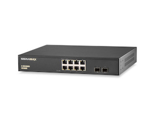 SIGNAMAX  FO-SC10080      C-100 8 Port Gigabit PoE+ Switch with 2SFP Ports