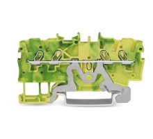 WAGO CORPORATION  2000-1407      4-conductor Ground Terminal Block, 1 Mm2, Green-yellow; Suitable For Ex E II Applications; Side And Center Marking; For Din-rail 35 X 15 And 35 X 7.5; Push-in CAGE CLAMP