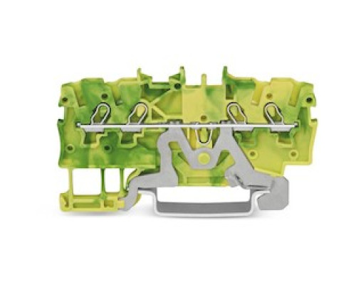 WAGO CORPORATION  2000-1407      4-conductor Ground Terminal Block, 1 Mm2, Green-yellow; Suitable For Ex E II Applications; Side And Center Marking; For Din-rail 35 X 15 And 35 X 7.5; Push-in CAGE CLAMP
