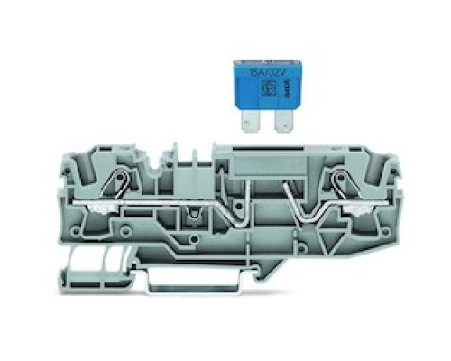 WAGO CORPORATION  2006-1681      2-conductor Fuse Terminal Block For Mini-automotive Blade-style Fuses; With Test Option; Without Blown Fuse Indication