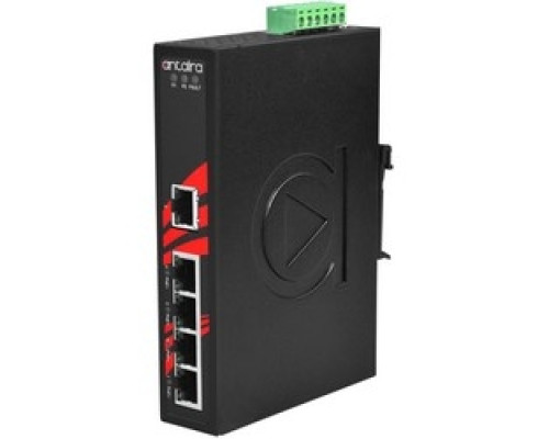 ANTAIRA TECHNOLOGIES LLC  LNP-0500-T      Ethernet Switch, 5-Port, PoE, Unmanaged, IP30, DIN-Rail Mount, 48 to 55 Volt DC, 130 Watt, -40 to 75 Deg C, 99