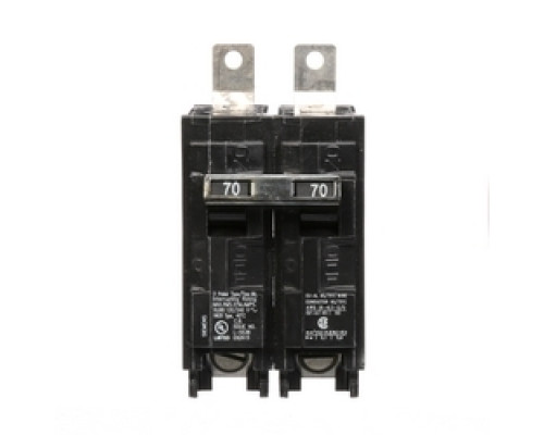 SIEMENS  US2:B270      Molded Case Circuit Breaker, Common Trip, Thermal Magnetic, Panelboard Mount, 2 Pole, 120/240 Volt AC, 70A, 10 kA Interrupting Rating