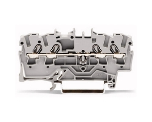 WAGO CORPORATION  2002-1401      4-conductor Through Terminal Block; 2.5 mm2; Suitable For Ex E II Applications; Side And Center Marking; For Din-rail 35 X 15 And 35 X 7.5; Push-in CAGE CLAMP