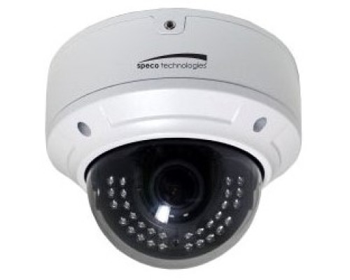SPECO TECHNOLOGIES  VLD1TW      Network Camera, IR, Dome, HD-TVI, OSD, Day/Night, PoE, 2 Megapixel, 1080 Resolution, 2.8 to 12 MM Auto-Iris Vari-focal Lens, 12 Volt DC, 400 Milliampere, White Housing