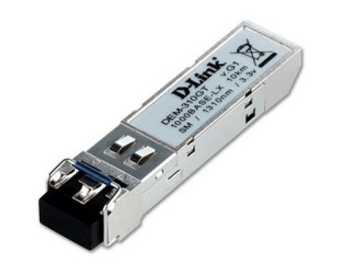 D-LINK SYSTEMS INC  DEM-310GT      Ethernet SFP Transceiver, LC Connector, Single-Mode 62.5 Micrometer, 1310 Nanometer, 10 Kilometer, 20 dB, 6 Volt, 0.53