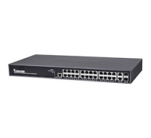 VIVOTEK AW-GEV-267A-370   VivoCam L2+ Managed PoE Switch: 24-Port GbE Rj45 PoE + 2-Port GbE RJ45/SFP + 1-Port RJ45 Console, 370W